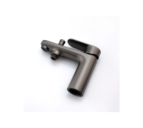 Смеситель на борт ванны Aquanet Ника на 1 отверстие оружейная сталь AQ1844BGM