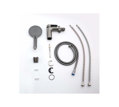 Смеситель на борт ванны Aquanet Ника на 1 отверстие оружейная сталь AQ1844BGM