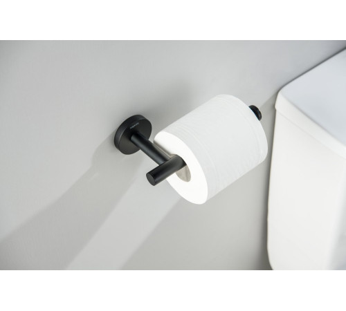 Бумагодержатель Aquanet Оберон матовый черный AQ4208MB