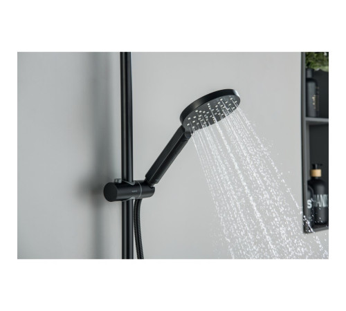 Душевая система со смесителем для душа Aquanet Бетта 220 мм матовый черный AQ2160MB