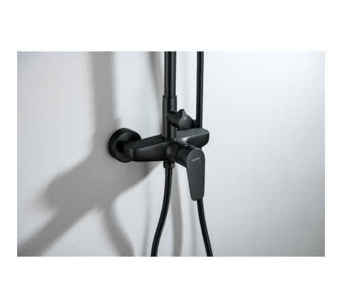 Душевая система со смесителем для душа Aquanet Бетта 220 мм матовый черный AQ2160MB