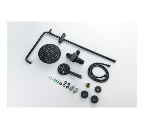 Душевая система со смесителем для душа Aquanet Бетта 220 мм матовый черный AQ2160MB