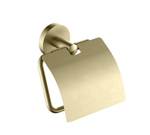 Бумагодержатель с крышкой Aquanet Оберон шлифованное золото AQ4209BG