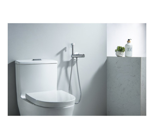 Комплект для гигиенического душа термостатический встроенный Aquanet Oberon смеситель, лейка, шланг, хром AQ1027CR