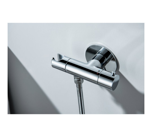 Комплект для гигиенического душа термостатический встроенный Aquanet Oberon смеситель, лейка, шланг, хром AQ1027CR