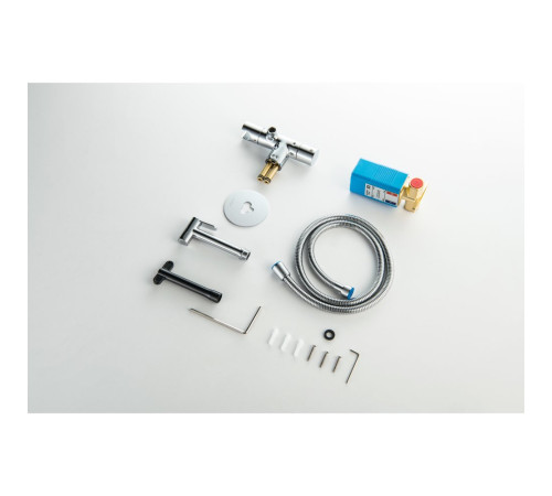 Комплект для гигиенического душа термостатический встроенный Aquanet Oberon смеситель, лейка, шланг, хром AQ1027CR