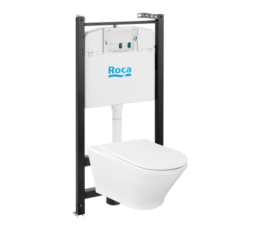 Комплект инсталляции с подвесным унитазом Roca The Gap Round Rimless и сиденьем Supralit микролифт 893105000