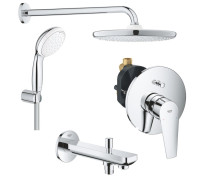 Душевая система GROHE Tempesta 250 со смесителем BauEdge и изливом для ванны 1000190