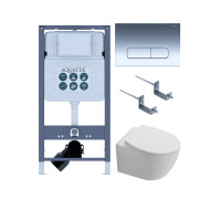 Комплект инсталляции 4 в 1 AQUATEK Сириус PNS-07 (рама INSP-0000001, унитаз AQ1582T-00, кнопка PNS-0000007) СИРИУС PNS-07