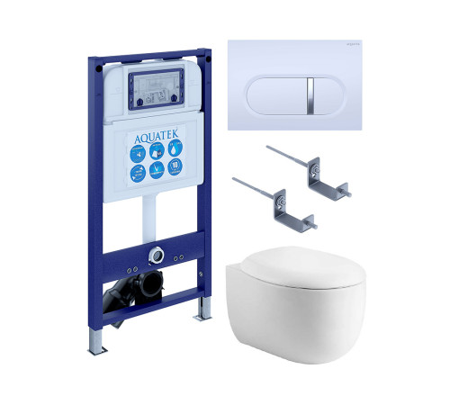 Комплект инсталляции 4 в 1 AQUATEK Альтаир (рама INS-0000025, кнопка KDI-0000042, унитаз AQ1980-00) cm-042