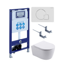 Инсталляция с унитазом AQUATEK Европа 4 в 1 рама INS-0000025 кнопка KDI-0000066 унитаз AQ1106L-00 New-066