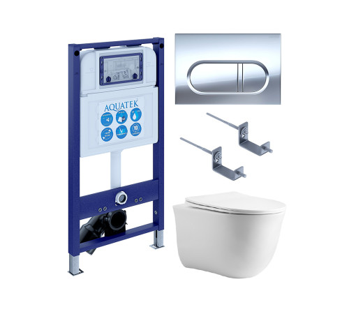 Комплект инсталляции с унитазом 4 в 1 AQUATEK КЛАССИК cm-043