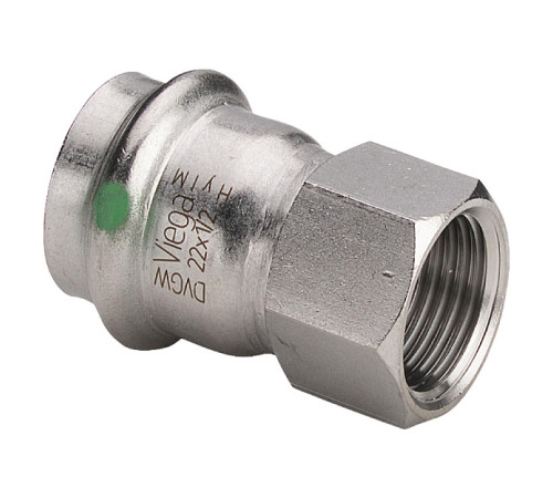 Переходник Viega Sanpress Inox 1х22 мм нержавеющая сталь 436636