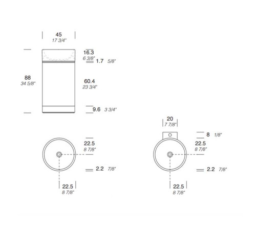 Раковина напольная Noorth ROMA II 45х88 см цоколь Noce Canaletto 2017.B