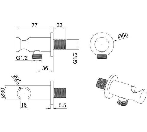 Шланговое подключение для душа Allen Brau Priority черный матовый 5.31015-31