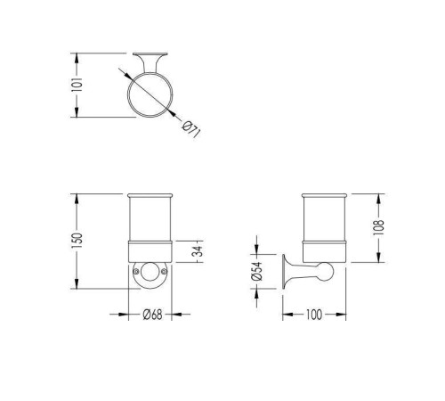 Стакан с настенным держателем Devon&Devon New York подвесной хром/керамика NY103CR