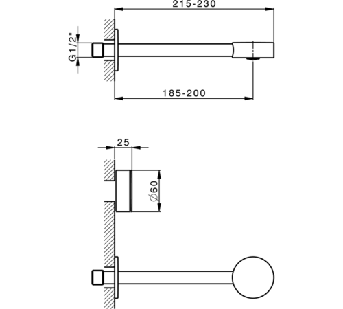 Смеситель для раковины Cisal Slim на 3 отверстия из стены черный матовый SM01351040