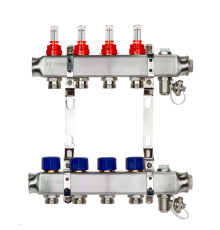 Комплект коллекторов Ридан SSM-4RF set с расходомерами и кронштейнами 4 контура 088U0954R