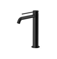 Смеситель для раковины Gattoni Circle Two высокий 227 мм с донным клапаном черный матовый 9146/91NO