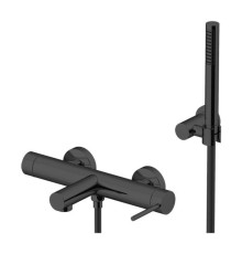 Смеситель для ванны Gattoni Circle One настенный с ручной лейкой черный матовый 9000/90NO