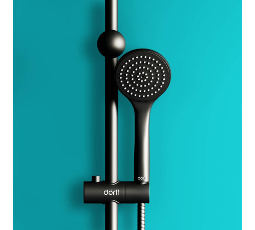 Душевая система DORFF Comfort с тропическим душем черная D0708000BL