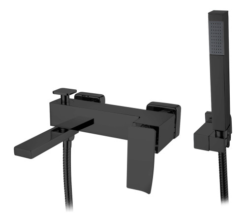 Смеситель для ванны Boheme Q с душевым комплектом черный 143-BB.2