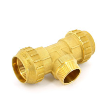 Тройник компрессионный Tiemme для труб ПНД 50х1 1/2 НР 3400086