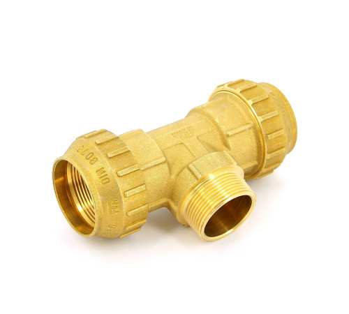 Тройник компрессионный Tiemme для труб ПНД 50х1 1/2 НР 3400086