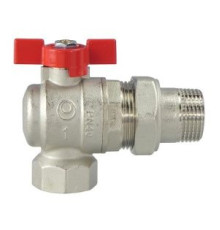 Кран шаровой угловой Gekon 1 ВР бабочка с американкой никелированный GK 7961 1