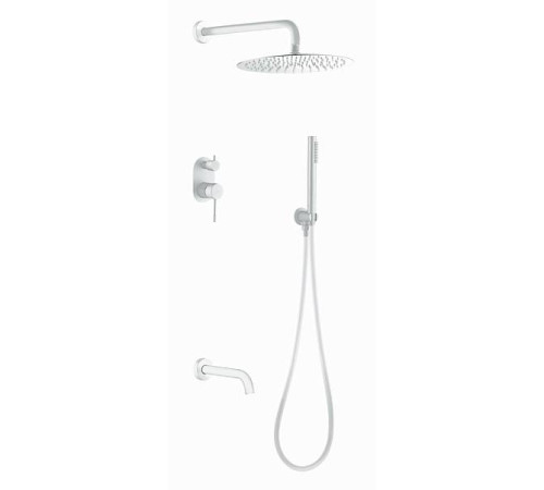 Душевой комплект встраиваемый Boheme Uno верхний душ 30 см matt white 464-2-MW