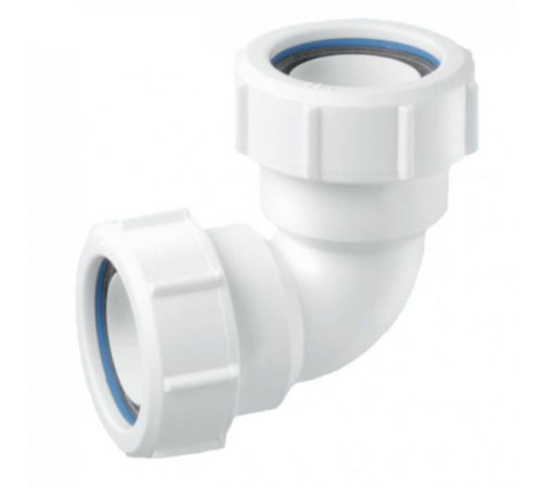 Отвод 90° компрессионный Jimten 50 х 50 мм белый 507025