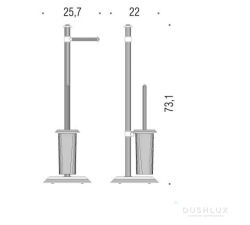 Стойка с аксессуарами Colombo Design Hermitage 73 см ерш и держатель т/б бронза B3318.OA