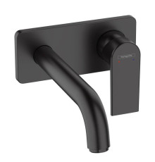 Смеситель для раковины Hansgrohe Vernis Shape настенный излив 204 мм матовый черный 71578670
