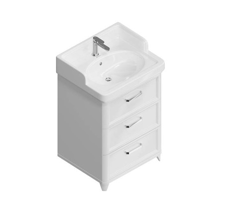 Тумба напольная Kerama Marazzi Pompei 60 см 3 ящика белый глянцевый PO.N.60.3\WHT