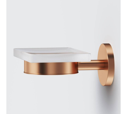 Мыльница стеклянная с настенным держателем AM.PM X-Joy розовое золото A85A34244