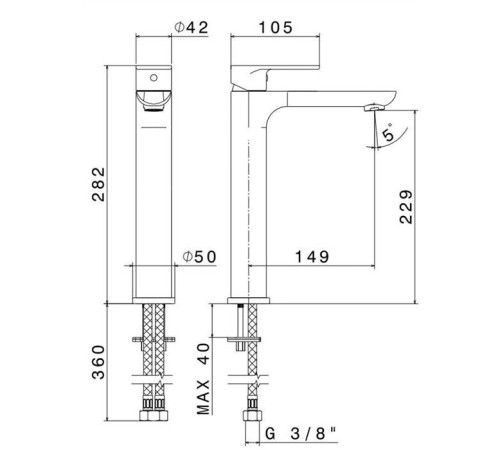 Смеситель для раковины Kerama Marazzi Piano хром 69315KM.21.018
