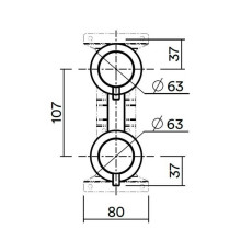 Внутренняя часть смесителя для душа Quadro Design FixKit Brushed Steel IN047AS