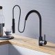 Смеситель для кухни Dorff Logic с вытяжным изливом черный D3007522