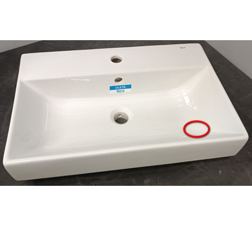 SaleRoca3274C400Y Oleta Раковина накладная 600х390х163 мм, с отв. под смеситель, с отв. перел. Sale3274C400Y_1006