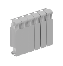 Радиатор биметаллический RIFAR MONOLIT VENTIL 300 7 секций нижнее подключение RAL 9016 MN-300-07-VR