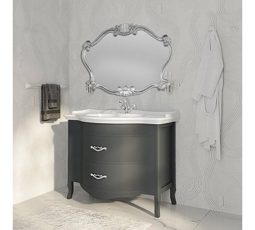 Тумба с раковиной Tiffany World Armony 112х62 см 2 ящика Grafite/серебро античное ARM2110-GF/GIU200110/ALZA bi