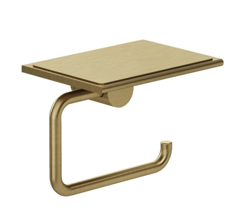 Бумагодержатель Kludi VELA R с полкой без крышки 139х100х111 мм золото брашированное 58971N0