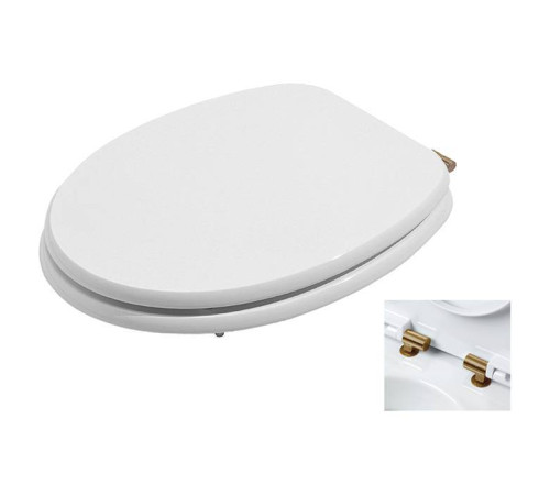 Сиденье для унитаза Azzurra Charme с микролифтом Bianco/бронза CHA1800/F bi/br