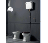 Унитаз напольный SIMAS Londra 60х36.5 см горизонтальный слив высокий бачок золото LO902bi/LO911bi/R01oro