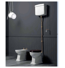 Унитаз напольный SIMAS Londra 60х36.5 см горизонтальный слив высокий бачок золото LO902bi/LO911bi/R01oro