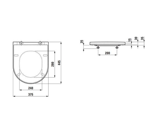 Сиденье с крышкой Laufen Kartell для укороченного унитаза микролифт черный глянцевый 8.9133.3.020.000.1
