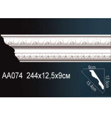Карниз потолочный полиуретановый Perfect AA074 с рисунком 130x130x2400 мм AA074