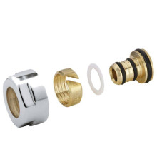 Соединитель обжимной Comisa 16х2.0 мм - 3/4 EK хромированный для металлопластиковых труб A58502BEK