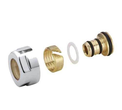 Соединитель обжимной Comisa 16х2.0 мм - 3/4 EK хромированный для металлопластиковых труб A58502BEK