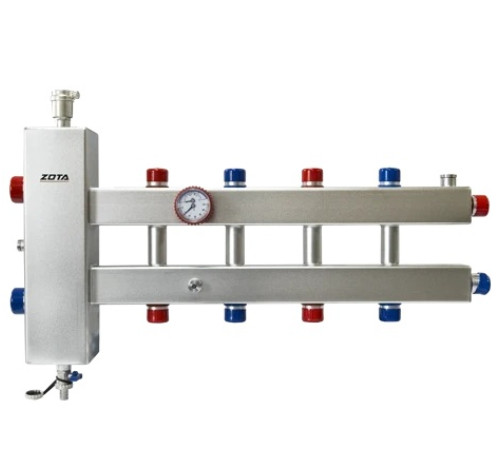 Гидроразделитель из нержавеющей стали с коллектором ZOTA горизонтальный двухсторонний 5 контуров GR4930001225